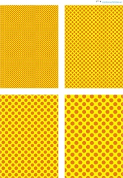 Design - Punkte 54 - orange-gelb (als Ausdruck auf Leinenpapier)