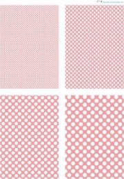Design - Punkte 8 - rosa-wei (als Ausdruck auf Leinenpapier)
