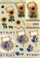 3D-Bogen Sonnenblumen und Veilchen von LeSuh (4169885)