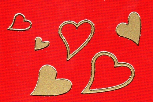 Sticker - Herzen - gold - 120