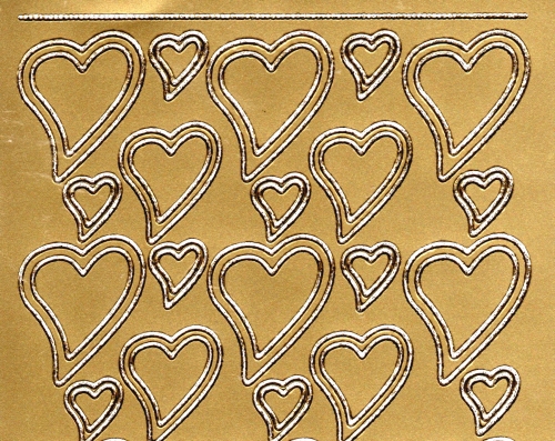 Sticker - Herzen - gold - 120