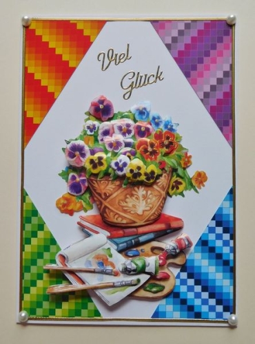 14x Bastelkarton A4 Karo-Line im Set