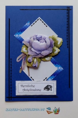 10x Bastelkarton A6 Karo-Line Dunkelblau (KBS005) Mini-Set