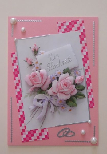 10x Bastelkarton A6 Karo-Line Pink (KBS008) Mini-Set
