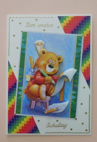 10x Bastelkarton A6 Karo-Line Regenbogen (KBS010) Mini-Set