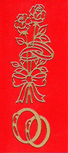 Sticker - Ringe, Herzen & Rosen - gold - 803