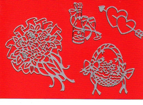 Sticker - Hochzeitsmotive - silber - 802