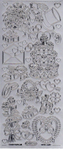Sticker - Hochzeitsmotive - silber - 802