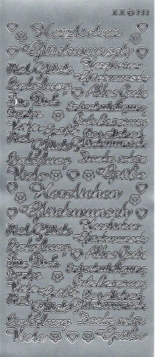 JEJE-Sticker - Gre & Wnsche - silber - 333