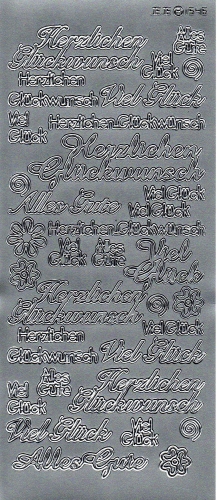 JEJE-Sticker - Verschiedene Glckwnsche - silber - 1546