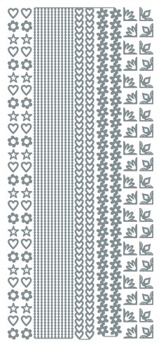 JEJE-Sticker - Ecken, Bordren, Motive - silber - 2850