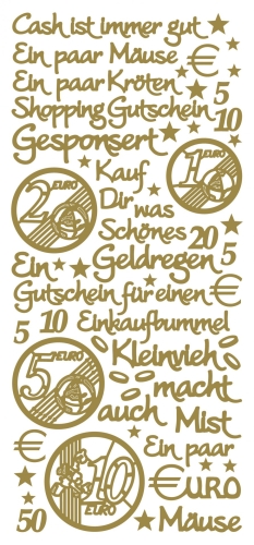 JEJE-Sticker - Cash ist immer gut - gold - 3946