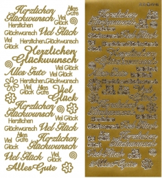 JEJE-Sticker - Verschiedene Glckwnsche - gold - 1546