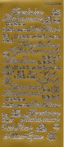 JEJE-Sticker - Verschiedene Glckwnsche - gold - 1546