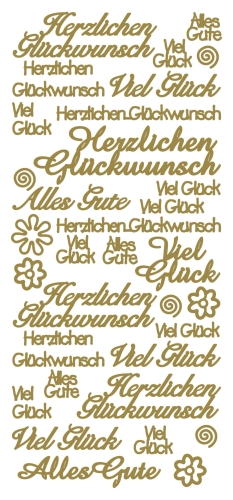 JEJE-Sticker - Verschiedene Glckwnsche - gold - 1546