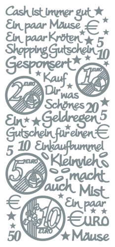JEJE-Sticker - Cash ist immer gut - silber - 3946