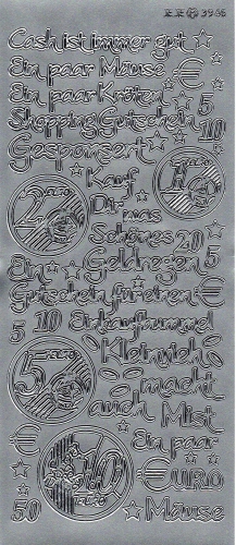JEJE-Sticker - Cash ist immer gut - silber - 3946