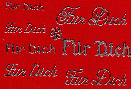 Sticker - Fr Dich - silber - 487
