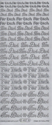 Sticker - Fr Dich - silber - 487