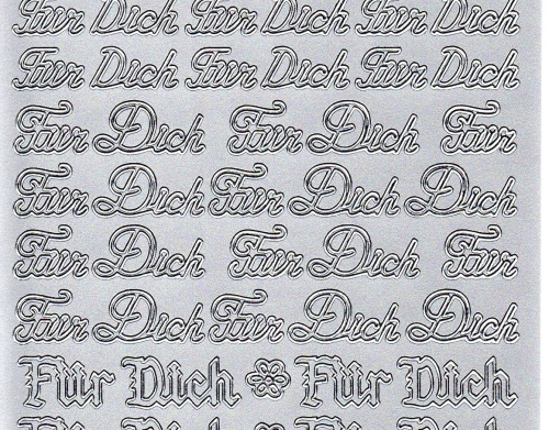 Sticker - Fr Dich - silber - 487
