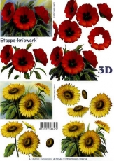 3D-Bogen Mohn und Sonnenblumen von LeSuh (4169643)