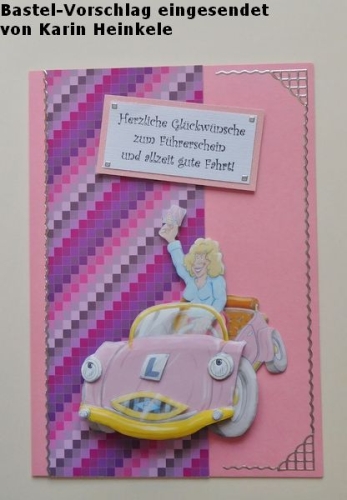 1 Doppelkarte A6 + 1 Umschlag C6 - rosa (Card Making)