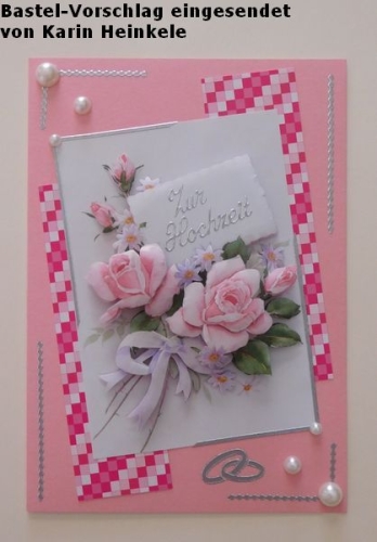1 Doppelkarte A6 + 1 Umschlag C6 - rosa (Card Making)