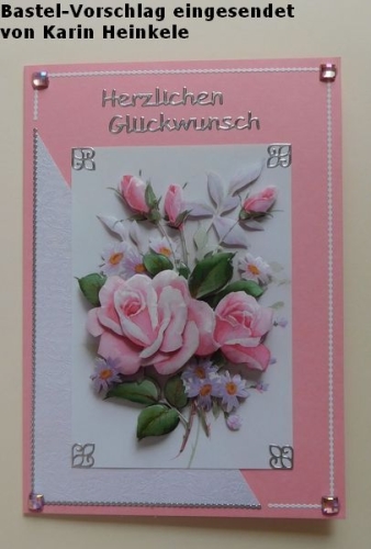 1 Doppelkarte A6 + 1 Umschlag C6 - rosa (Card Making)