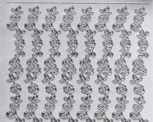 Sticker - Rnder Rosen - silber - 927
