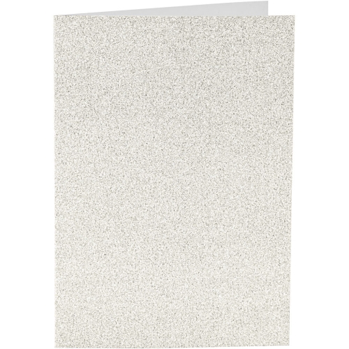 Doppelkarten-Set - Glitter - wei - 4 Karten A6 & 4 Umschlge C6 (Card Making)