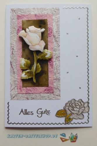 Bastelset Nr.9 Rosen fr 12 Karten (mit Ideen-Blatt)