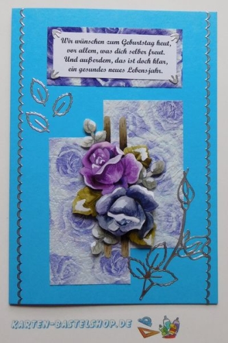 Bastelset Nr.9 Rosen fr 12 Karten (mit Ideen-Blatt)
