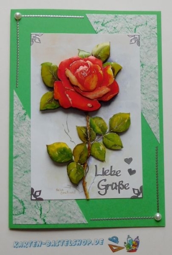 Bastelset Nr.9 Rosen fr 12 Karten (mit Ideen-Blatt)