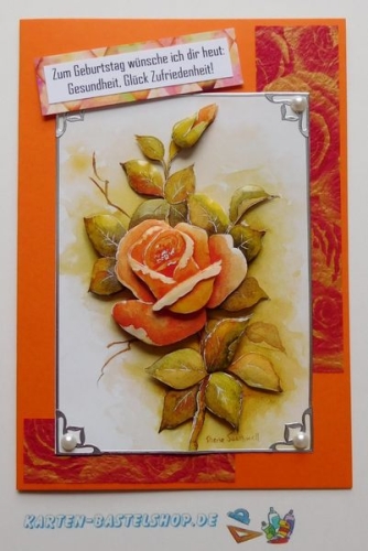 Bastelset Nr.9 Rosen fr 12 Karten (mit Ideen-Blatt)