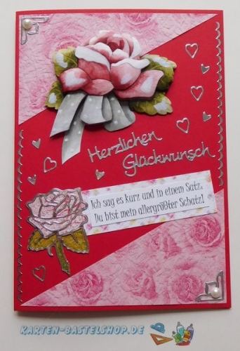 Bastelset Nr.9 Rosen fr 12 Karten (mit Ideen-Blatt)