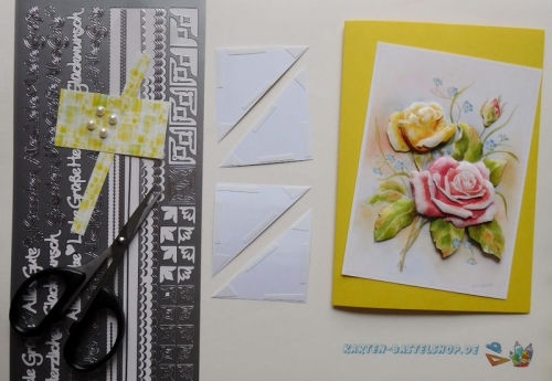 Bastelset Nr.9 Rosen fr 12 Karten (mit Ideen-Blatt)