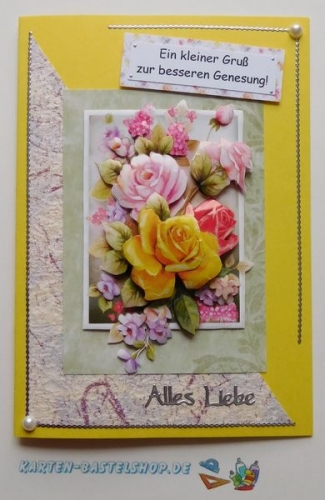 Bastelset Nr.9 Rosen fr 12 Karten (mit Ideen-Blatt)