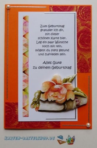 Bastelset Nr.9 Rosen fr 12 Karten (mit Ideen-Blatt)