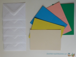 5x Mini-Karte A7 - Mix 9 mit 5 verschiedenen Farben - mit Umschlag
