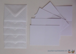 5x Mini-Karte A7 - wei - mit Umschlag