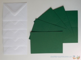 5x Mini-Karte A7 - dunkelgrn - mit Umschlag