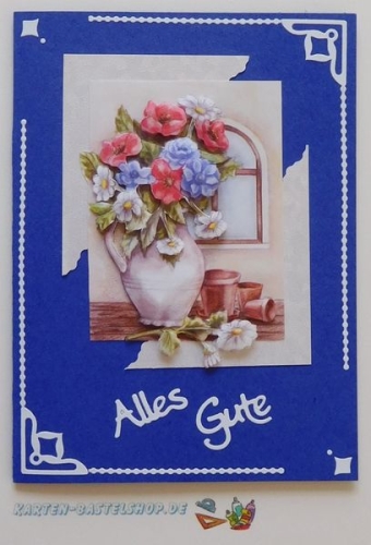 5x Mini-Karte A7 - kobaltblau - mit Umschlag