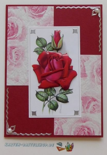 5x Mini-Karte A7 - bordeaux - mit Umschlag