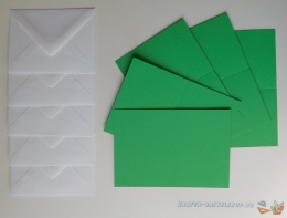 5x Mini-Karte A7 - apfelgrn - mit Umschlag