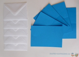 5x Mini-Karte A7 - trkis - mit Umschlag