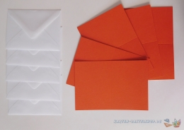5x Mini-Karte A7 - orange - mit Umschlag