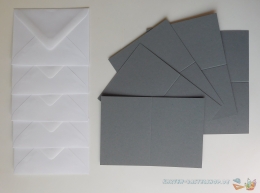 5x Mini-Karte A7 - grau - mit Umschlag