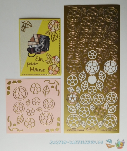 Sticker - Blumen - gold - 1114