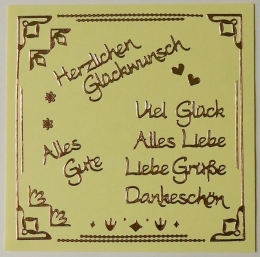 Kombi-Sticker - Viel Glück - platin-gold - 2618