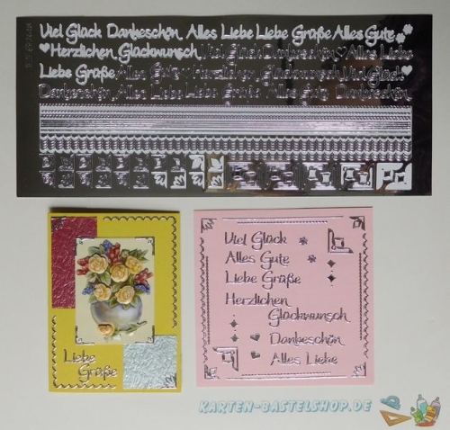 Kombi-Sticker - Viel Glck - platin-silber - 2618